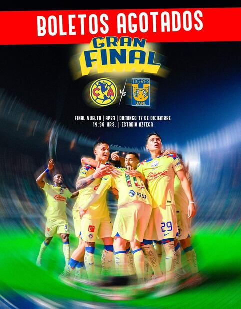 Boletos agotados para la Gran Final entre América y Tigres. Foto: @ClubAmerica en X, antes Twitter