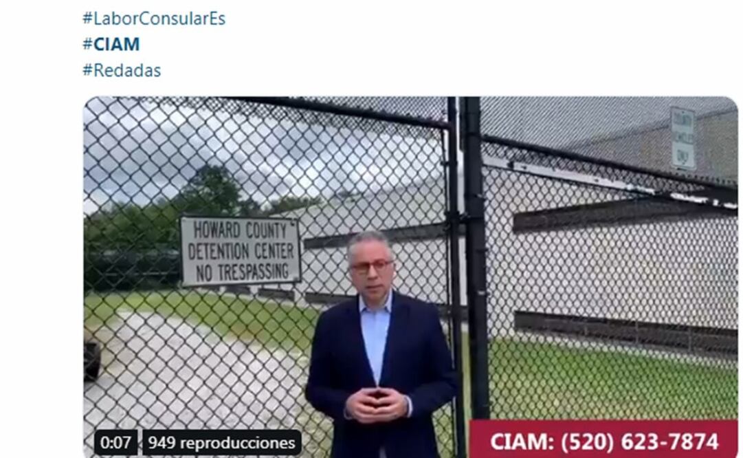 Aspecto del cónsul de Washington, Rafael Laveaga en un video informativo difundido por el consulado de México. Captura de pantalla