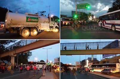 Retienen maestros 7 autobuses y pipa de Pemex en Oaxaca