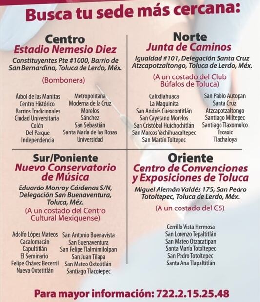 Prevén iniciar el martes vacunación contra Covid-19 para adultos mayores en Toluca