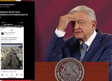 AMLO expone fake news de Vicente Fox en la mañanera con cuenta falsa de Loret