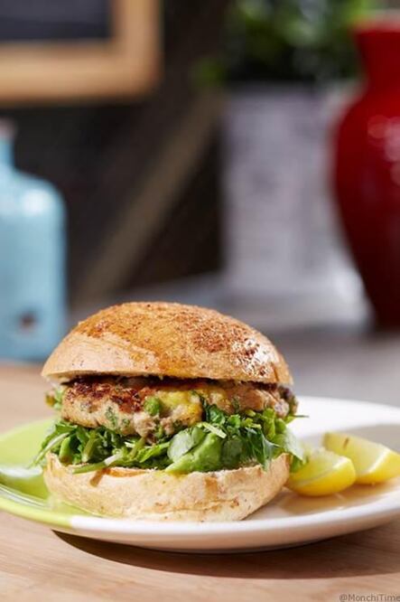 Hamburguesa de pechuga de pavo con amaranto y chícharos