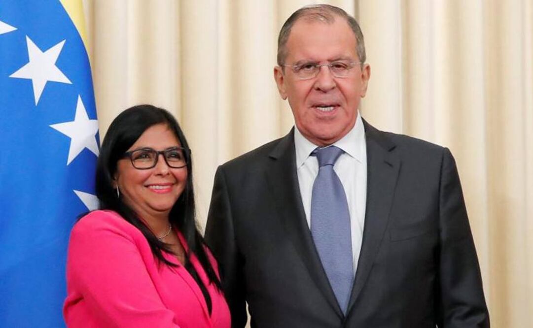 Delcy Rodríguez, vicepresidenta de Venezuela, durante su encuentro con el canciller ruso, Sergio Lavrov. (Foto: Reuters)