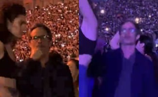 Captan a Gael García en concierto de Bad Bunny; el actor sacó sus mejores pasos