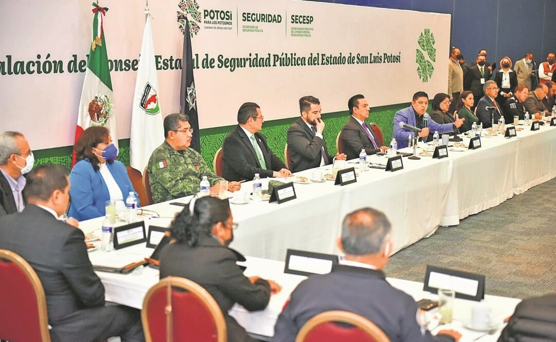 El gobernador Ricardo Gallardo Cardona instaló el Consejo Estatal de Seguridad Pública en San Luis Potosí. Foto: ESPECIAL