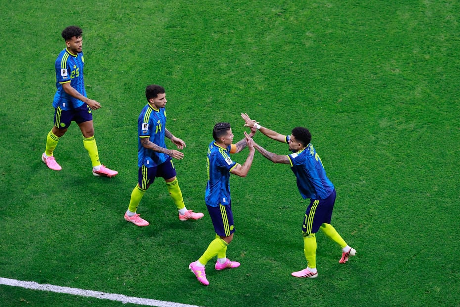 Colombia en festejo de gol, durante la Fase de Grupos del Mundial de 2026 ante Uzbekistán - Foto: Diego Simón Sánchez | EL UNIVERSAL