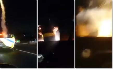 VIDEO. Explota pirotecnia en camioneta durante festejo de aficionados de Tigres