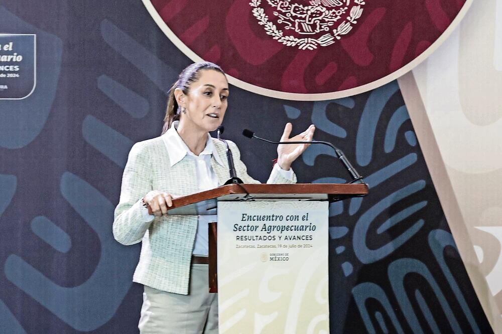 La virtual presidenta electa en el encuentro con el sector agropecuario en Zacatecas. Foto: de Gabriel Pano. El Universal