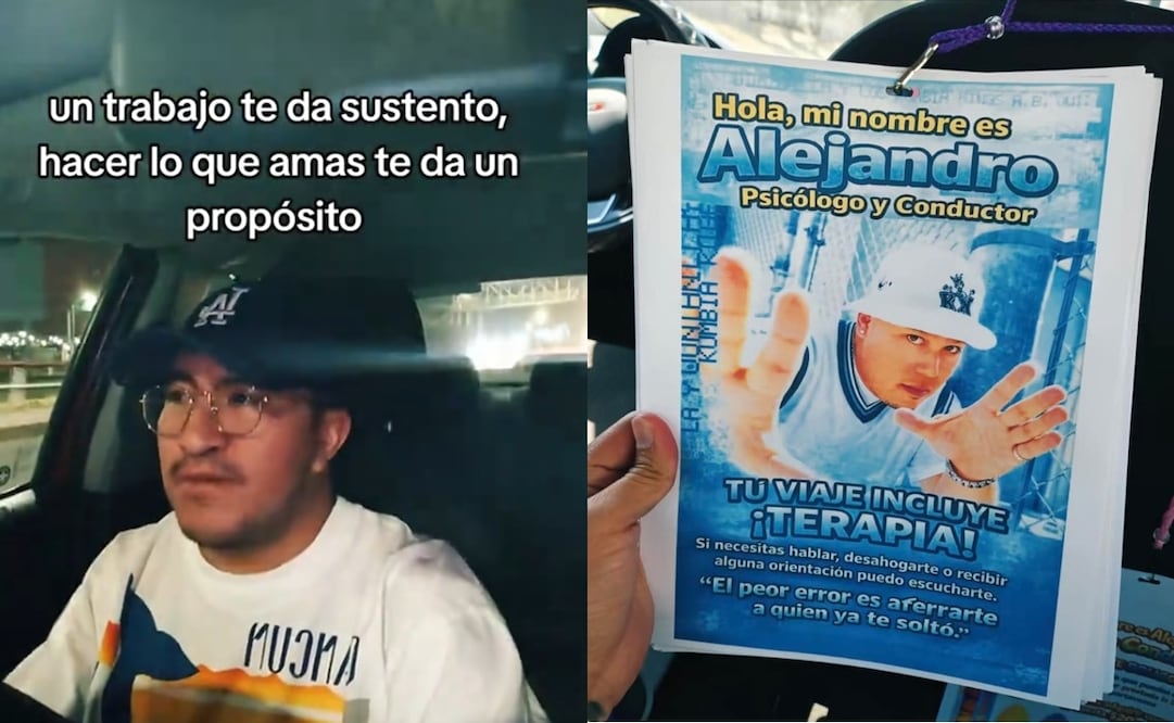 Conductor de plataforma ofrece sesiones de psicología mientras maneja. Foto: Redes sociales