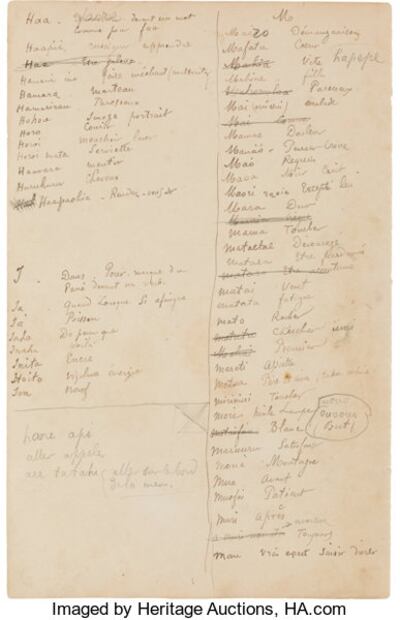 Subastarán diccionario de Paul Gauguin