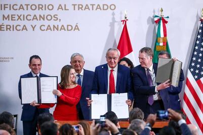 México, EU y Canadá firman protocolo modificatorio del T-MEC