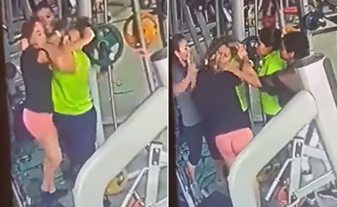 Video. ¡Dale con la silla! Mujeres pelean en gimnasio por un aparato de pesas