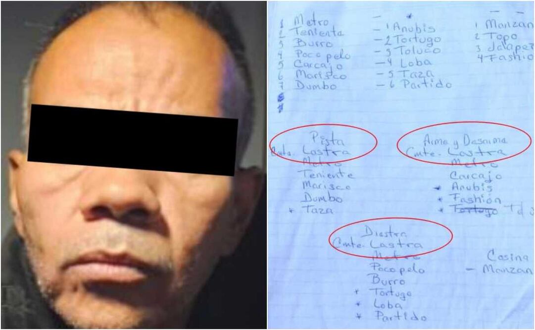 El nombre de "El Lastra" aparece en la lista encontrada en el Rancho Izaguirre en Teuchitlán. Fotos: Especiales