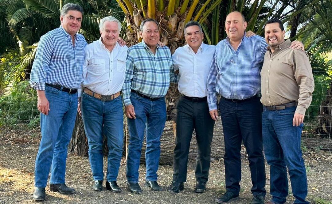 Líderes de la coalición Va por México se reúnen para demostrar unidad. Foto: Twitter @LuisChazaroMX