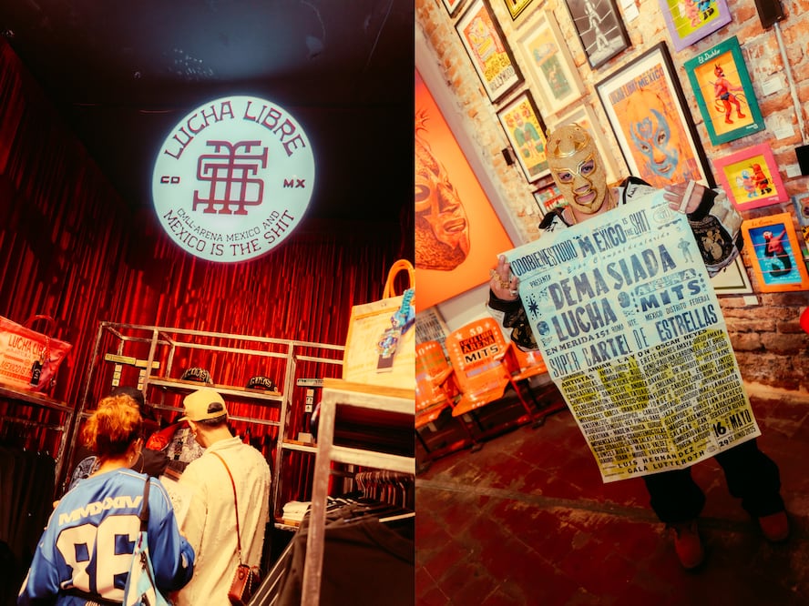 Máscaras, sillas y maquetas se mezclan entre el arte y nostalgia de esta expo. Foto: Cortesía Mexico Is The Shit