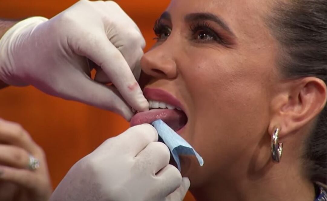 Mariazel tuvo que perforarse la lengua por un desafío. Fuente: Unicable