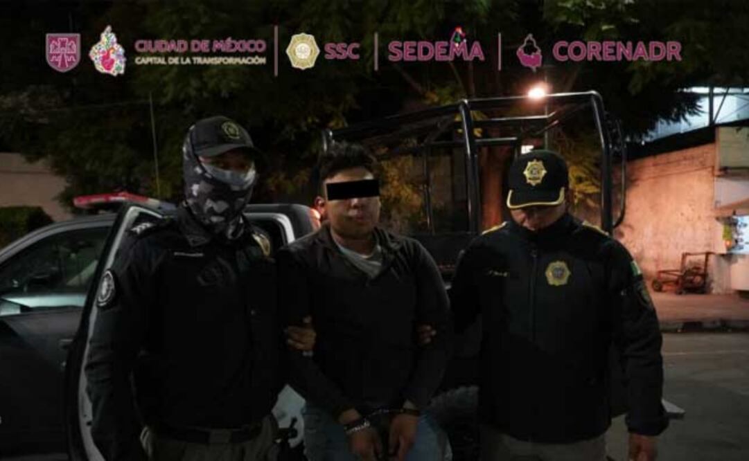 Detienen a joven por tala ilegal en San Miguel Topilejo, Tlalpan (18/12/2024). Foto: Especial