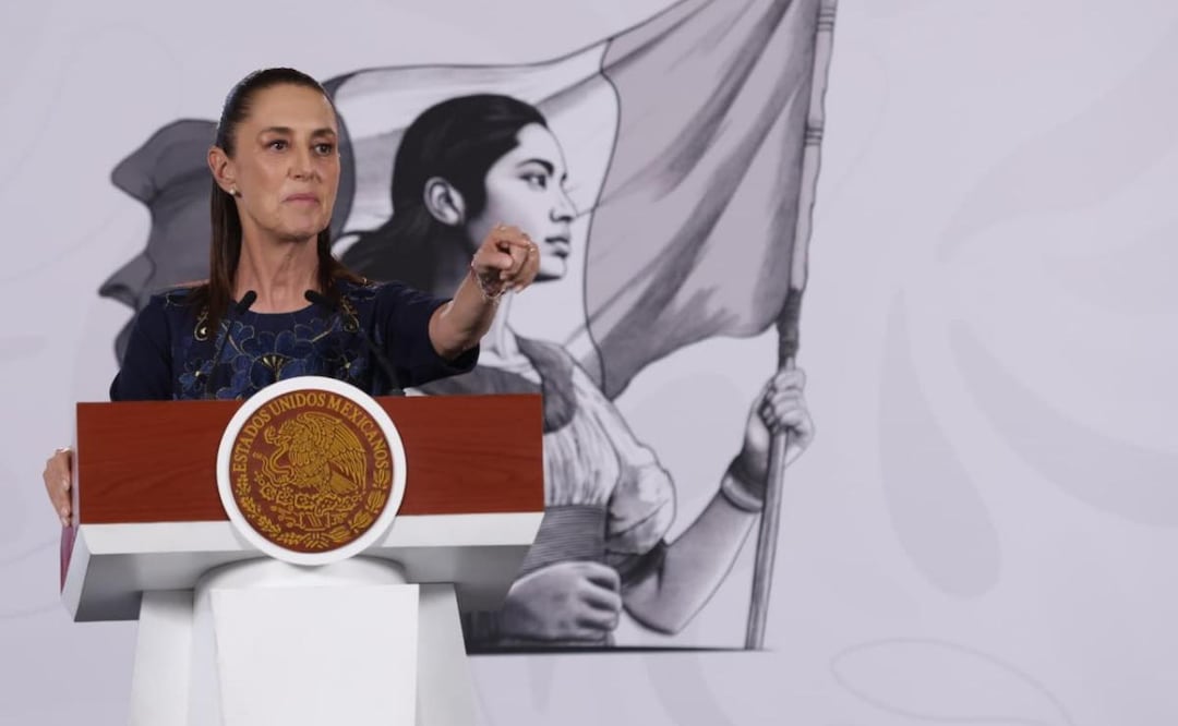Presidenta Claudia Sheinbaum durante su conferencia de prensa desde Palacio Nacional (28/05/2026). Foto: Carlos Mejía / EL UNIVERSAL