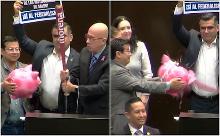 Con cochinitos y bate de beisbol, diputado del PAN explica la extinción de diversos fideicomisos