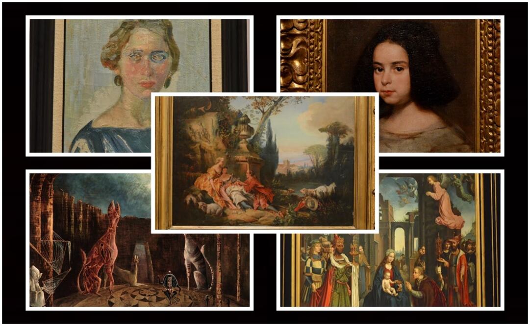 Pinturas de algunas de las exposiciones que ofrece el INBA. Foto: Especial