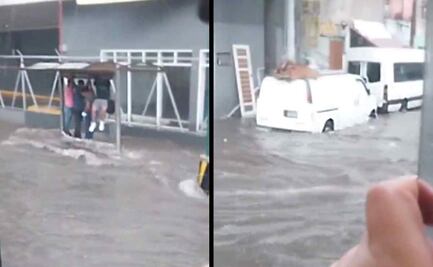 ¡Toma tus precauciones! Lluvia provoca inundaciones en Insurgentes a la altura de Fuentes Brotantes del Metrobús 
