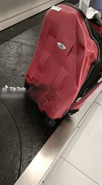 TikTok: Les entregan maleta destrozada al llegar al AICM: ¿la usaron para "detener el avión"?