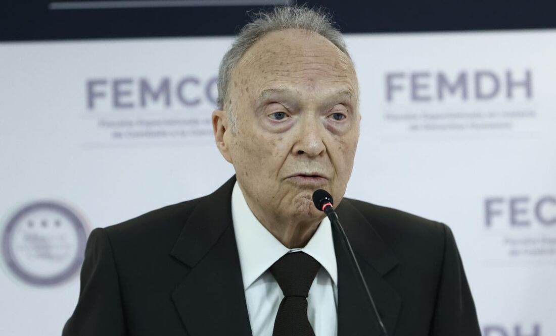 Alejandro Gertz Manero, titular de la FGR, en conferencia de prensa este 19 de marzo del 2025. Foto: Gabriel Pano / EL UNIVERSAL