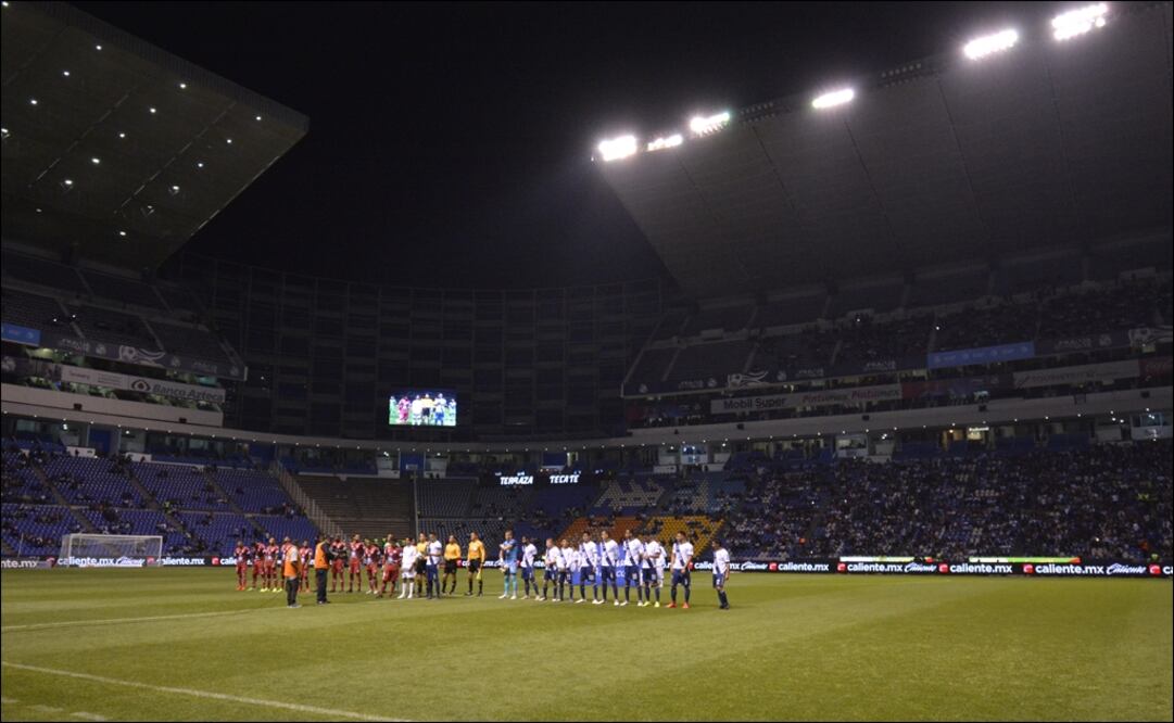 Protocolo, durante el juego de la jornada 7 del torneo Clausura 2019 de la Liga MX. FOTO/IMAGO7