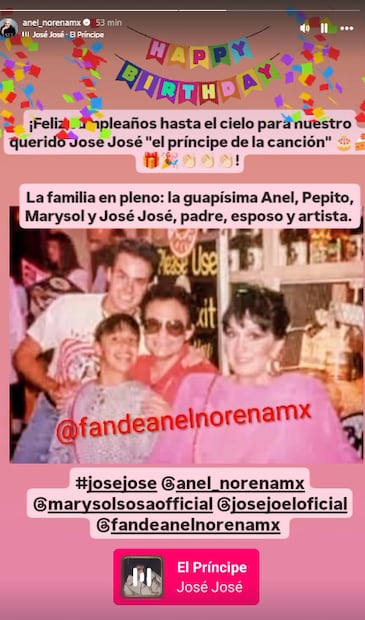 José Joel celebra el cumpleaños de su padre José José.