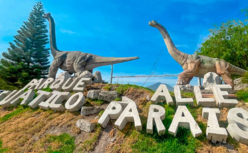 Al llegar al Parque Acuático Valle Paraíso observarás dinosaurios. Foto: Parque Acuático Valle Paraíso