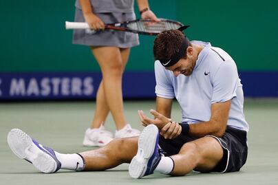 Del Potro es duda para la semifinal de Shanghai ante Federer
