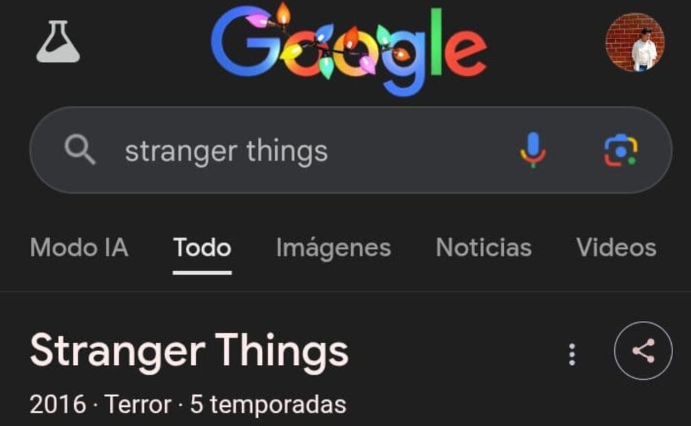 Sigue estos pasos para conocer la animación de Stranger Things en Google. Foto: Captura de pantalla