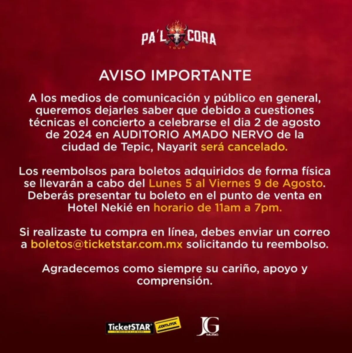 Christian Nodal ya no se presentará en Tepic este viernes.
<p>Foto: Instagram