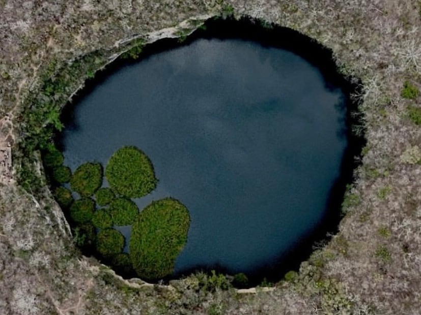 El Zacatón, en Tamaulipas, es considerado el cenote más profundo del mundo y una de las maravillas naturales más impresionantes de México.

Foto: Gobierno del Estado de Tamaulipas