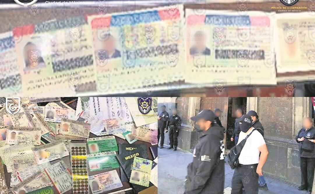 Entre los documentos se hallaron credenciales migratorias de Perú, El Salvador y Chile, así como pasaportes, entre otros. Fotos: Especiales.