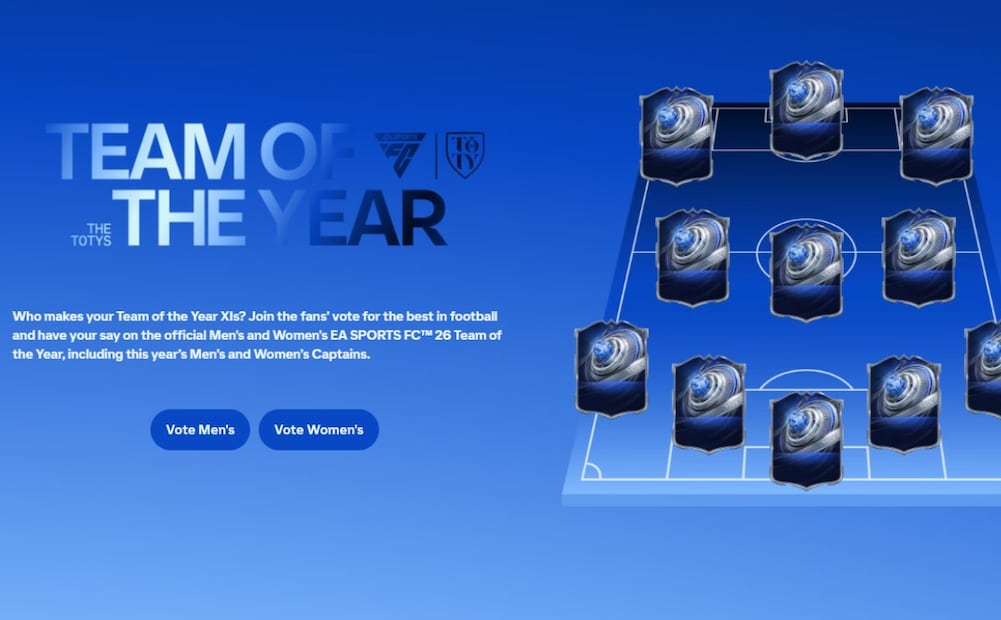 Lista de nominados al TOTY (Equipo del Año) de EA Sports FC 2026. Imagen: captura de pantalla