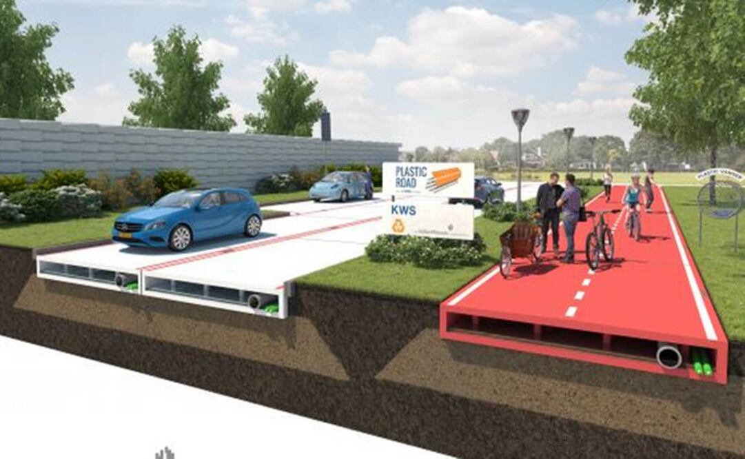 Plástico ofrece todo tipo de ventajas en comparación con la construcción de carreteras actua. Foto: VolkerWessels