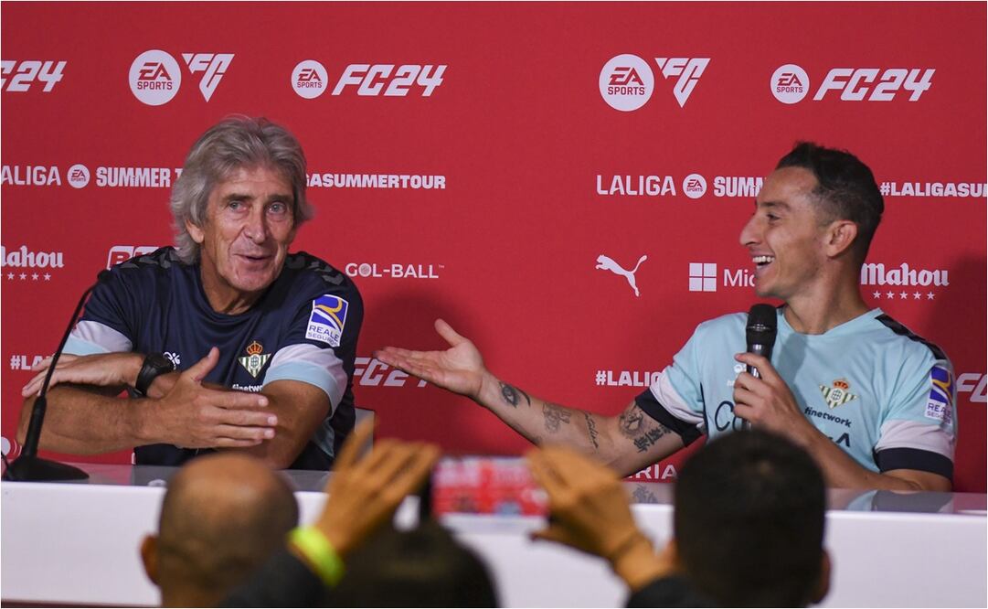 Manuel Pellegrini y Andrés Guardado en su visita a México. FOTO: IMAGO7
