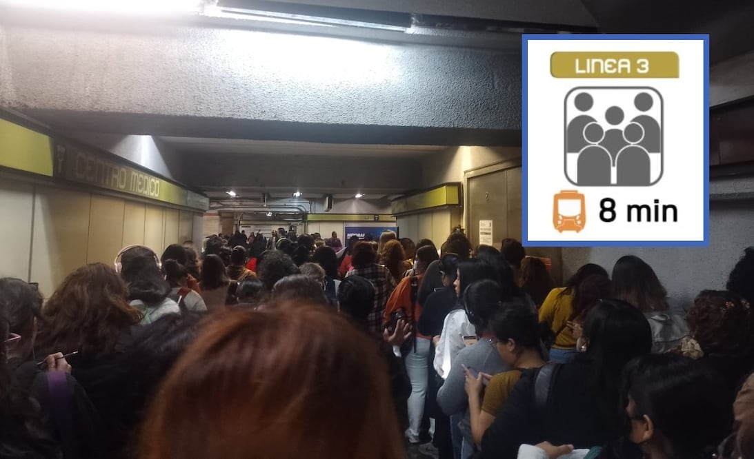Se reporta máxima afluencia en andenes de la Línea 3 que va de Indios Verdes a Universidad FOTO: Especial