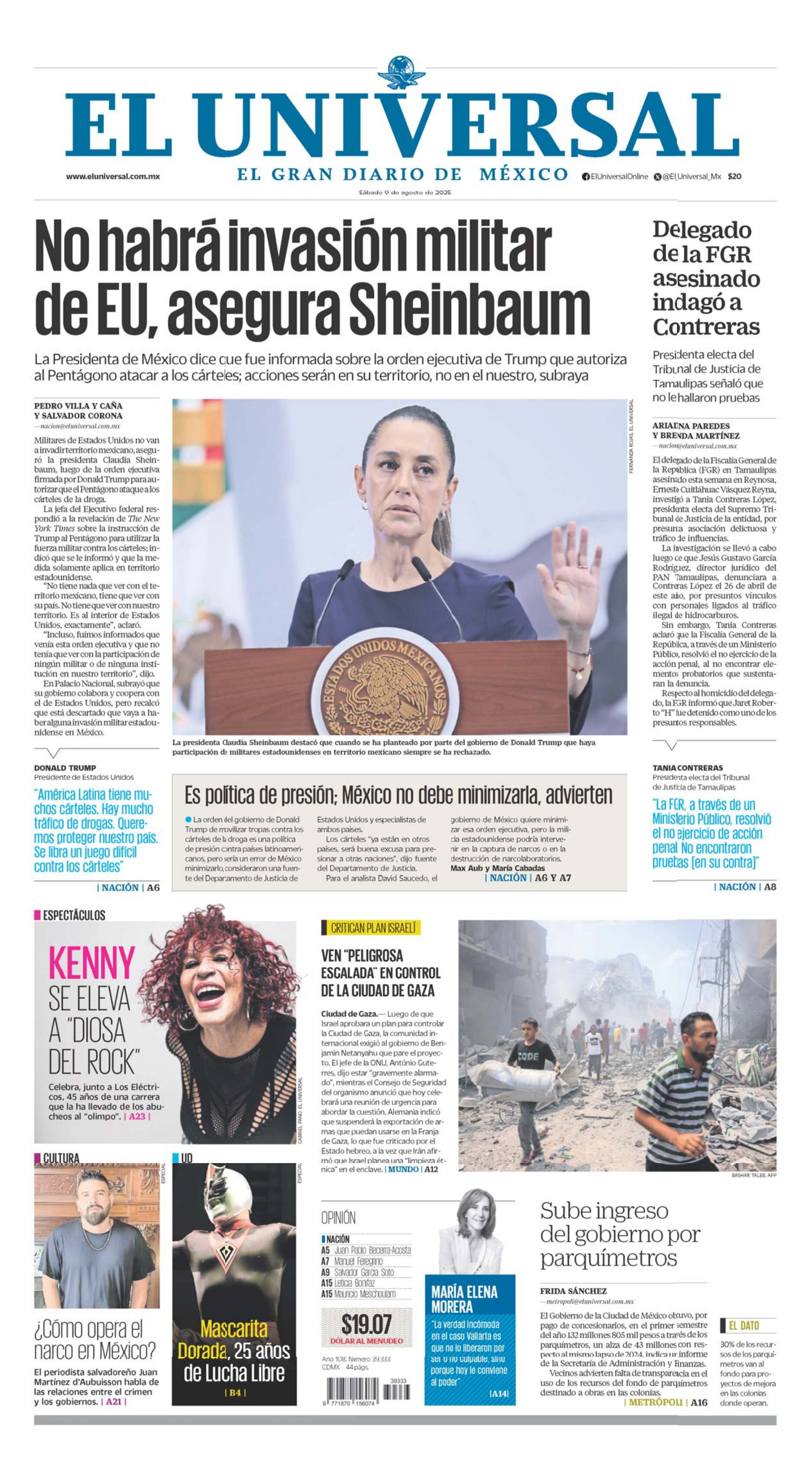 Portada impresa del 9 de agosto de 2025