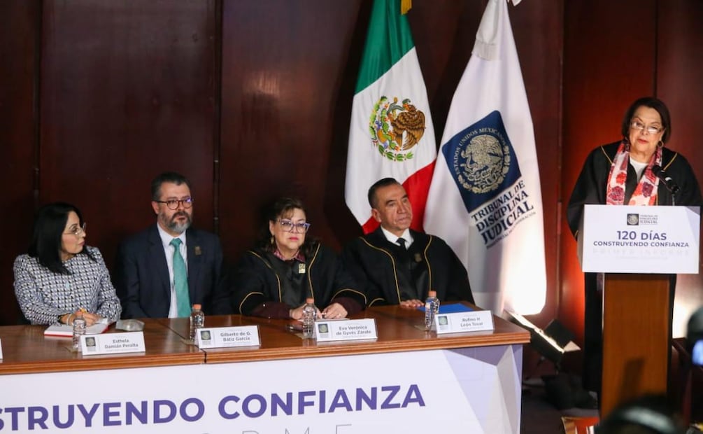 Celia Maya presenta su primer informe a cargo del Tribunal de Disciplina Judicial (21/01/2026). Foto: Especial