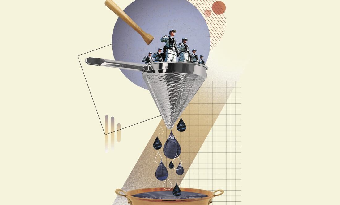 Depuran a la GN; elementos son enviados a la SSPC. Ilustración de Liliana Pedraza
