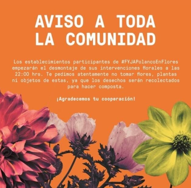 Critican a asistentes por llevarse flores de festival en Polanco