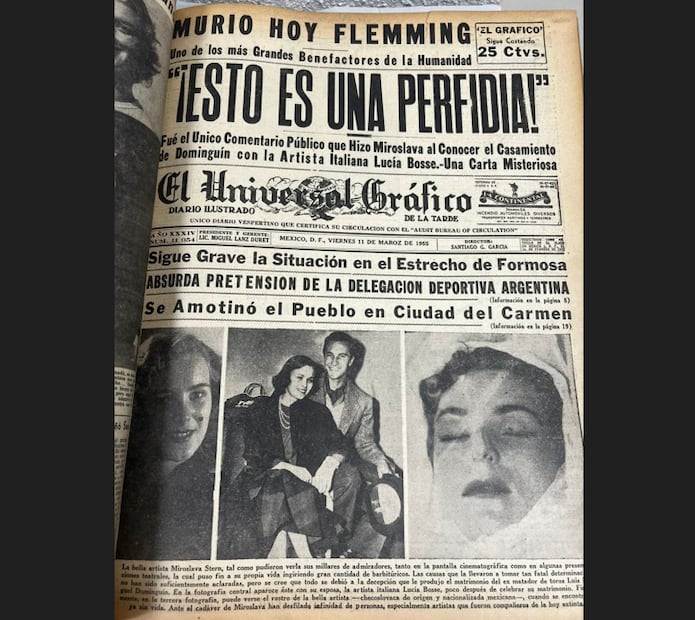 Primera plana de El Universal Gráfico del 11 de marzo de 1955. Crédito: Archivo de El Universal