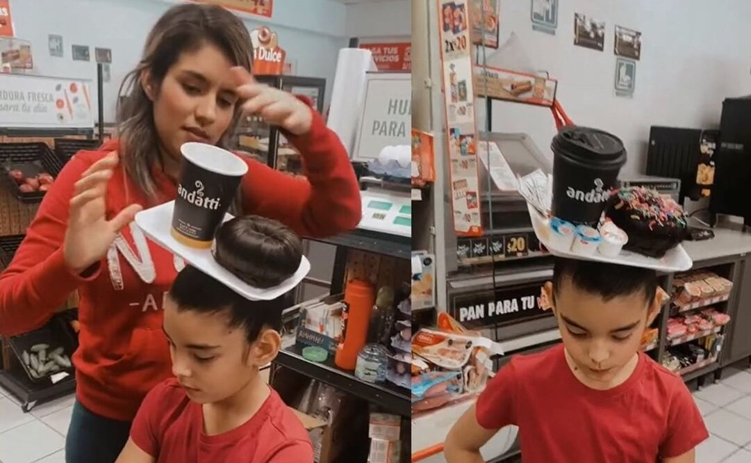 La mamá realizó el peinado "loco" con materiales que tenía a la mano. Foto: TikTok @palomamurillo380