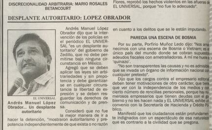 Cuando AMLO tomó partido por EL UNIVERSAL... hace casi 25 años