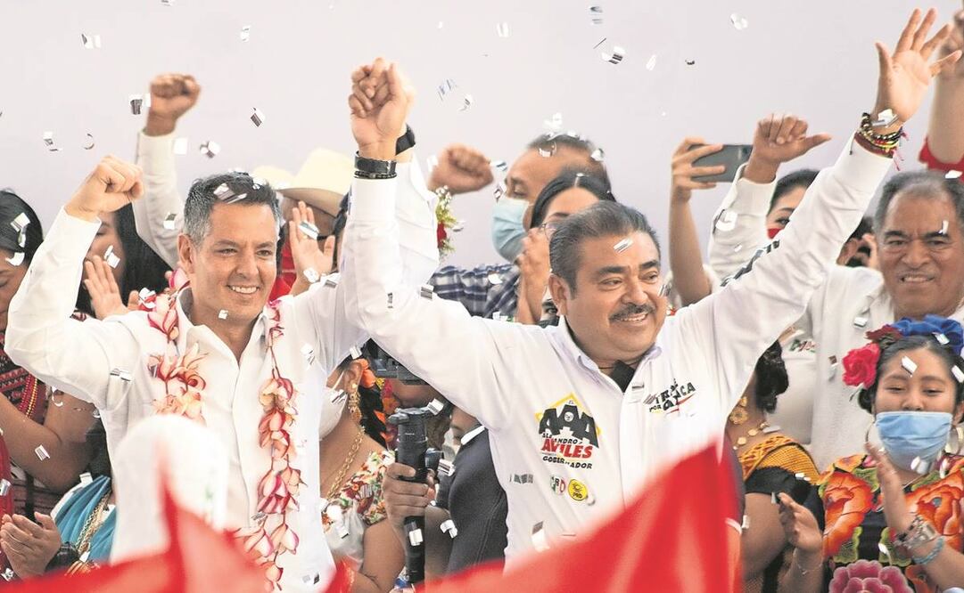 Alejandro Avilés y Alejandro Murat, en el mitin de arranque. Foto: Mario Martínez/ EL UNIVERSAL