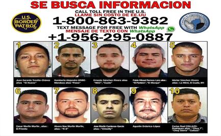 Estos son lo 10 criminales más buscados en la frontera de Texas y Tamaulipas