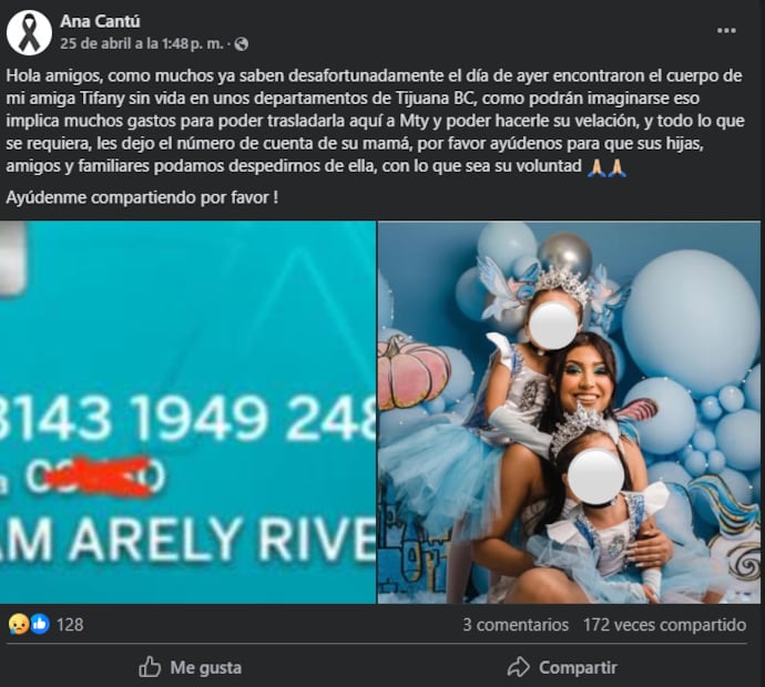 Familia de Aylin Gabriela piden apoyo para trasladar su cuerpo a Monterrey / Foto: Facebook