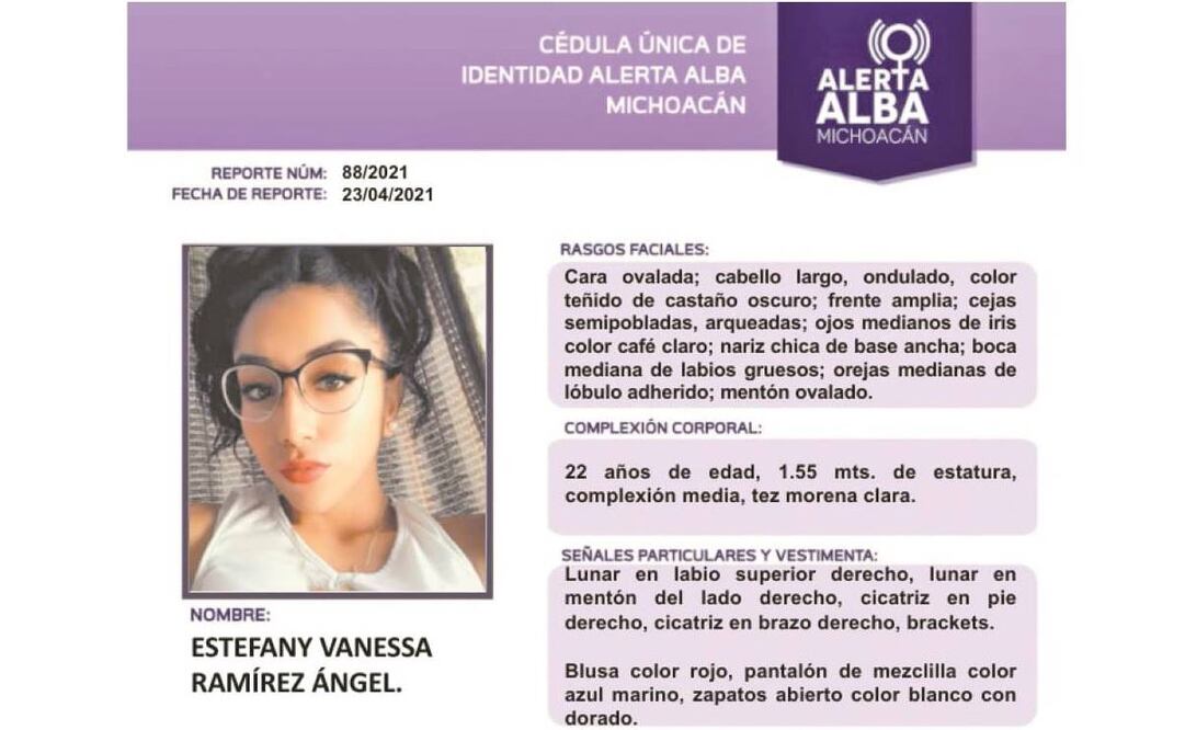 Estefany fue vista por última vez en el centro de Aguililla. Foto: Especial.